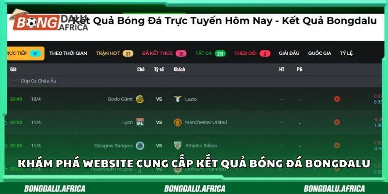 Khám phá website cung cấp kết quả bóng đá Bongdalu